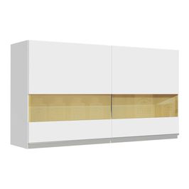 Armário Aéreo Madesa Glamy 120 cm 2 Portas com Vidro - Branco Branco