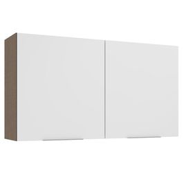 Armário Aéreo Madesa Stella 120 cm 2 Portas - Rustic/Branco Rustic/Branco