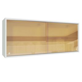 Armário Aéreo Madesa Acordes 100% MDF 2 Portas de Correr de Vidro Reflex - Branco Branco