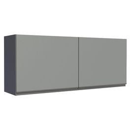 Armário Aéreo 120 x 50 cm 2 Portas Cinza Nice Madesa Cinza