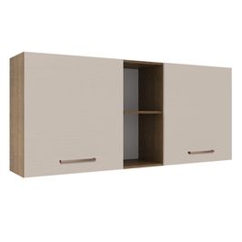 Armário Aéreo 150 cm 2 Portas e 2 Nichos Rustic/Crema Agata Madesa Rustic/Crema