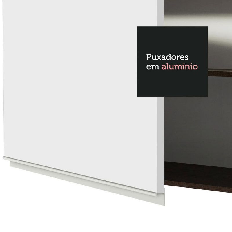Armário Aéreo Madesa Glamy 35 cm 1 Porta - Rustic/Branco