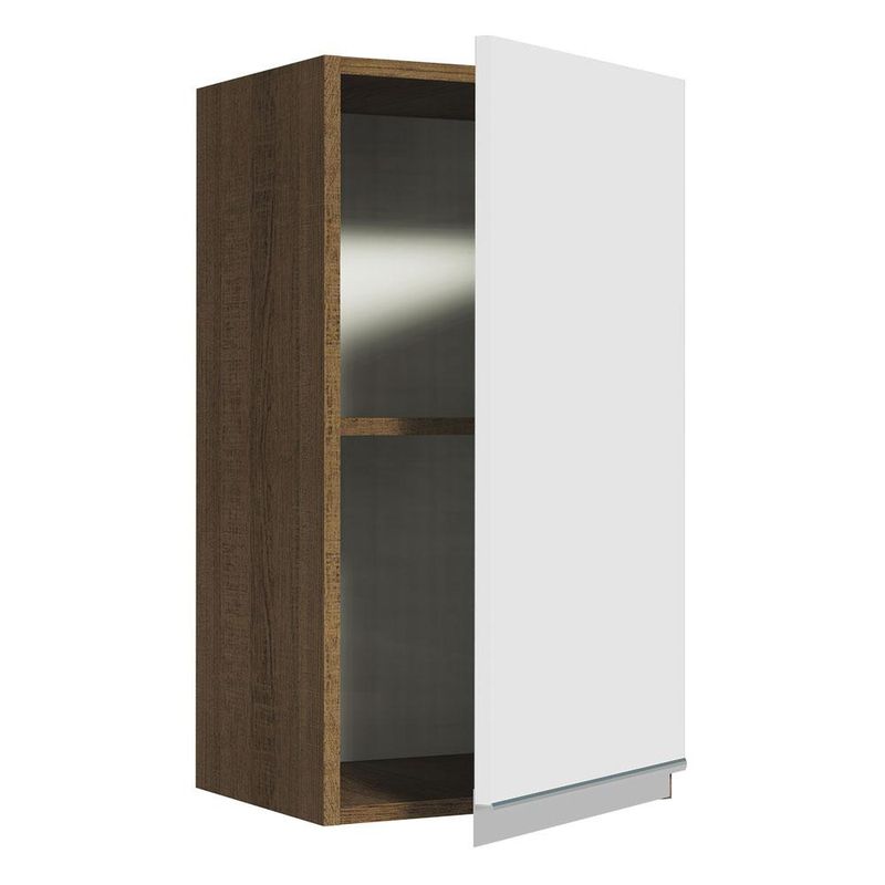 Armário Aéreo Madesa Glamy 35 cm 1 Porta - Rustic/Branco