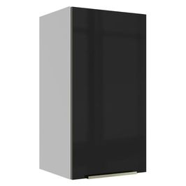 Armário Aéreo Madesa Lux 35 cm 1 Porta - Branco/Preto Branco/Preto