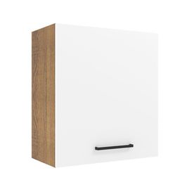 Armário Aéreo Madesa Agata 60 cm 1 Porta - Rustic/Branco Rustic/Branco