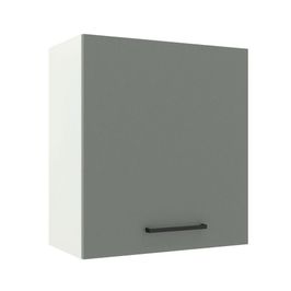 Armário Aéreo Madesa Agata 60 cm 1 Porta - Branco/Cinza Branco/Cinza