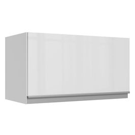 Armário Aéreo Madesa Acordes 100% MDF 60 cm 1 Porta Basculante - Branco Brilho Branco