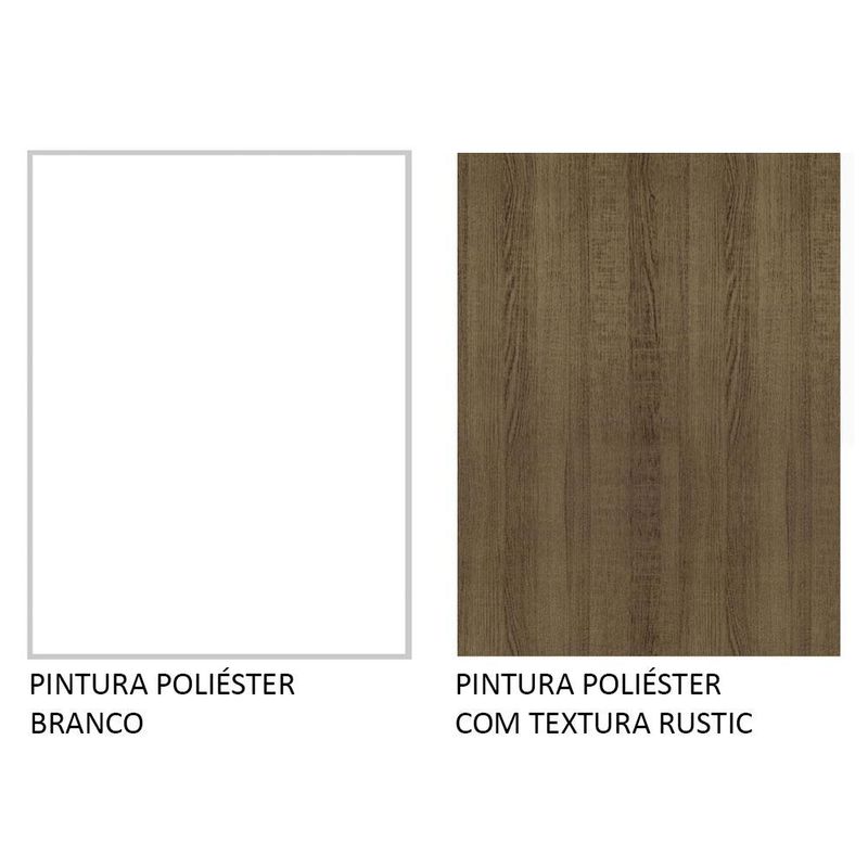 Armário Aéreo Madesa Acordes 100% MDF 60 cm 1 Porta Basculante - Branco/Rustic