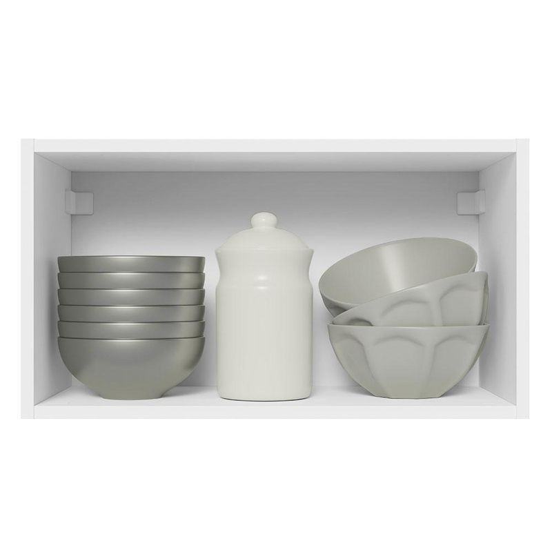 Armário Aéreo Madesa Acordes 100% MDF 60 cm 1 Porta Basculante - Branco/Rustic