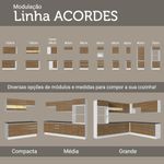 Armário Aéreo Madesa Acordes 100% MDF 60 cm 1 Porta Basculante - Branco/Rustic