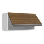 Armário Aéreo Madesa Acordes 100% MDF 60 cm 1 Porta Basculante - Branco/Rustic