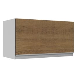 Armário Aéreo Madesa Acordes 100% MDF 60 cm 1 Porta Basculante - Branco/Rustic Branco/Rustic
