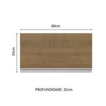 Armário Aéreo Madesa Acordes 100% MDF 60 cm 1 Porta Basculante - Branco/Rustic