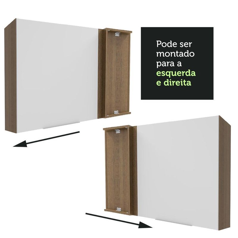 Armário Aéreo de Canto Madesa Stella 1 Porta - Rustic