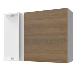 Armário Aéreo de Canto Madesa Stella 1 Porta - Branco/Rustic Branco/Rustic