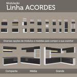 Armário Aéreo 100% MDF 80 cm 2 Portas Branco/Preto Acordes Madesa