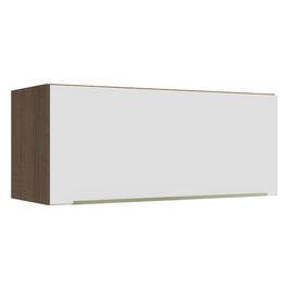 Armário Aéreo Madesa Lux 80 cm 1 Porta Basculante - Rustic/Branco Veludo Rustic/Branco Veludo