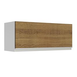 Armário Aéreo Madesa Glamy 80 cm 1 Porta Suspensa - Branco/Rustic Branco/Rustic