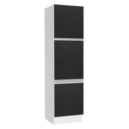 Paneleiro Madesa Glamy 60 cm 3 Portas - Branco/Preto Branco/Preto