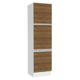 Paneleiro Madesa Glamy 60 cm 3 Portas - Branco/Rustic Branco/Rustic