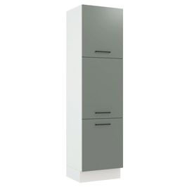 Paneleiro Madesa Agata 60 cm 3 Portas - Branco/Cinza Branco/Cinza