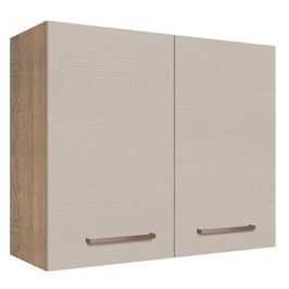 Armário Aéreo 80 cm 2 Portas Rustic/Crema Agata Madesa Rustic/Crema