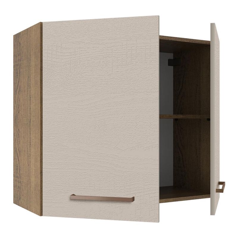 Armário Aéreo 80 cm 2 Portas Rustic/Crema Agata Madesa