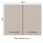 Armário Aéreo 80 cm 2 Portas Rustic/Crema Agata Madesa