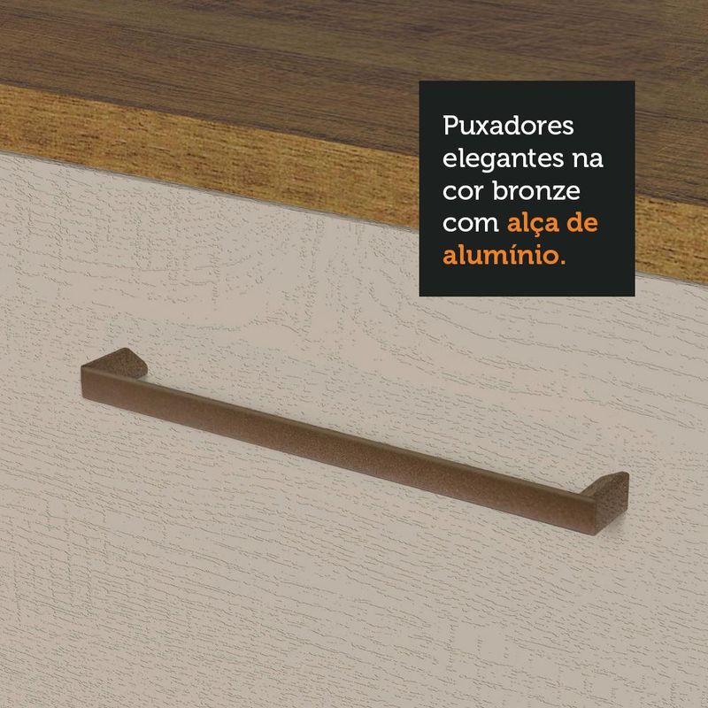 Armário Aéreo 80 cm 2 Portas Rustic/Crema Agata Madesa