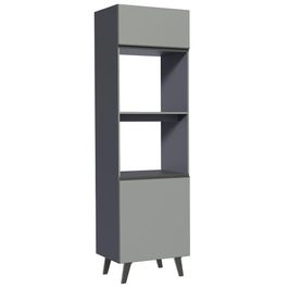 Torre Quente 60 cm 2 Portas 2 Nichos Cinza Nice Madesa Cinza