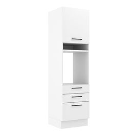 Torre Quente Madesa Agata 60 cm 1 Porta 3 Gavetas - Branco Rustic/Branco