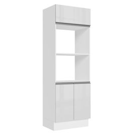 Torre Quente Para 2 Fornos Madesa Acordes 100% MDF - Portas Branco Brilho Branco