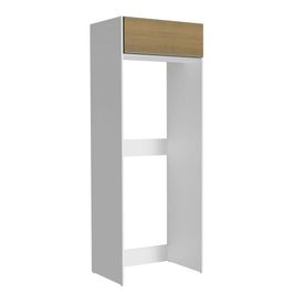 Porta Geladeira Madesa Glamy 1 Porta Basculante - Branco/Rustic Branco/Rustic