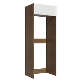 Porta-Geladeira Madesa Lux 1 Porta Basculante - Rustic/Branco Veludo Rustic/Branco Veludo
