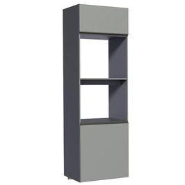 Torre Quente 60 cm 2 Portas 2 Nichos Suspensa Cinza Nice Madesa Cinza
