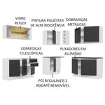 Armário de Cozinha Completa de Canto 100% MDF 389cm Branco/Preto Acordes Madesa 02