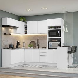 Armário de Cozinha Completa de Canto 489cm Branco Stella Madesa Branco