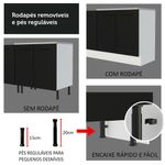 Armário de Cozinha Compacta 150cm Branco/Preto Agata Madesa 01
