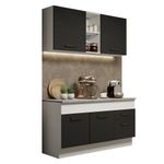 Armário de Cozinha Compacta 150cm Branco/Preto Agata Madesa 01