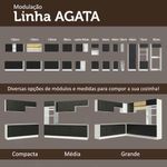 Armário de Cozinha Compacta 150cm Branco/Preto Agata Madesa 01