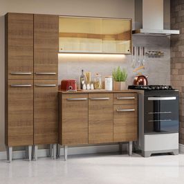 Armário de Cozinha Compacta 169cm Rustic Emilly Madesa 09 Rustic
