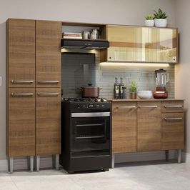Armário de Cozinha Completa 229cm Rustic Emilly Madesa 06 Rustic