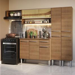 Armário de Cozinha Completa 229cm Rustic Emilly Madesa 07 Rustic