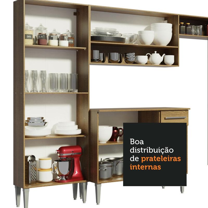 Armário de Cozinha Completa 229cm Rustic Emilly Madesa 09
