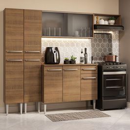 Armário de Cozinha Completa 229cm Rustic Emilly Madesa 08 Rustic