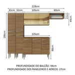 Armário de Cozinha Completa 229cm Rustic Emilly Madesa 09