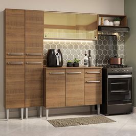Armário de Cozinha Completa 229cm Rustic Emilly Madesa 09 Rustic