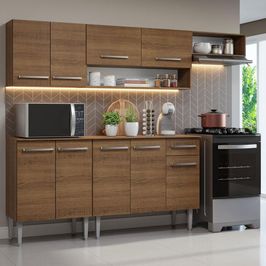 Armário de Cozinha Compacta 229cm Rustic Emilly Madesa 13 Rustic