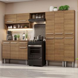 Armário de Cozinha Completa 261cm Rustic Emilly Madesa 02 Rustic