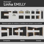 Armário de Cozinha Completa 261cm Rustic/Preto Emilly Madesa 02